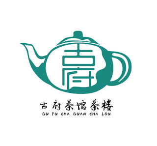 绿色中式复古茶楼茶馆创意logo